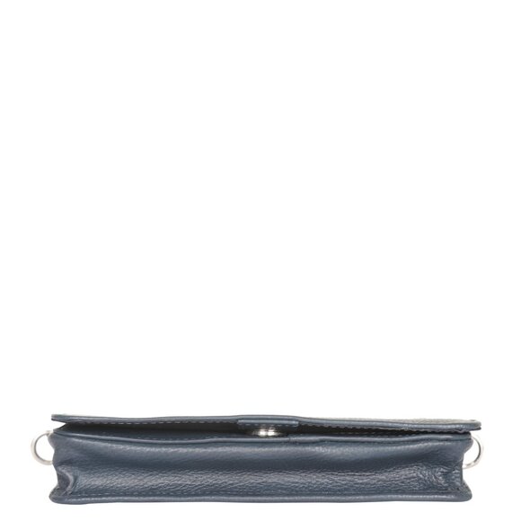 Leather Blue Crossbody Shoulder Bag – Sling Messenger Bag for Work, Daily Use - Picture 7 of 10